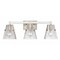 Z-Lite Analia Vanity, 3-Light, 26.25 In.W x 7.5 In.L x 9.25 In.H, Brushed Nickel/Clear Ribbed 1101-3V-BN - alternate 1